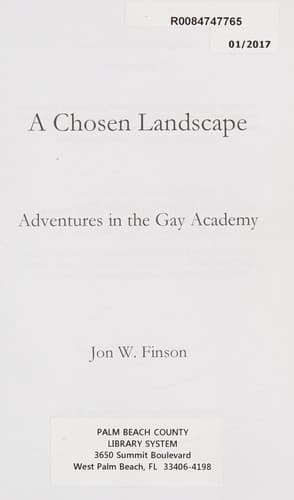 Cover of A chosen landscape