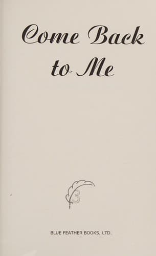 Cover of Come Back to Me
