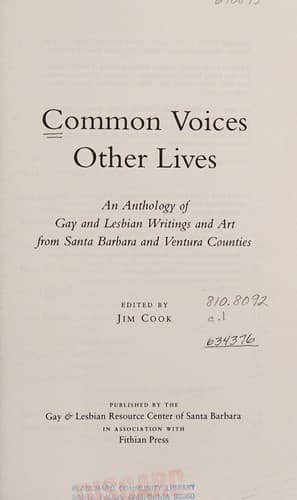 Cover of Common voices, other lives