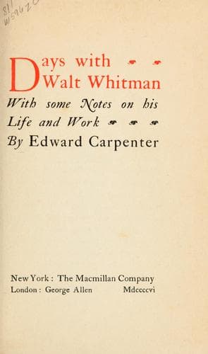 Cover of Days with Walt Whitman