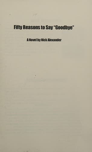 Cover of Fifty reasons to say "goodbye"