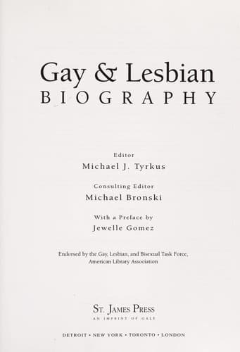Cover of Gay & lesbian biography