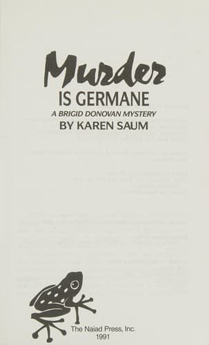 Cover of Murder is germane