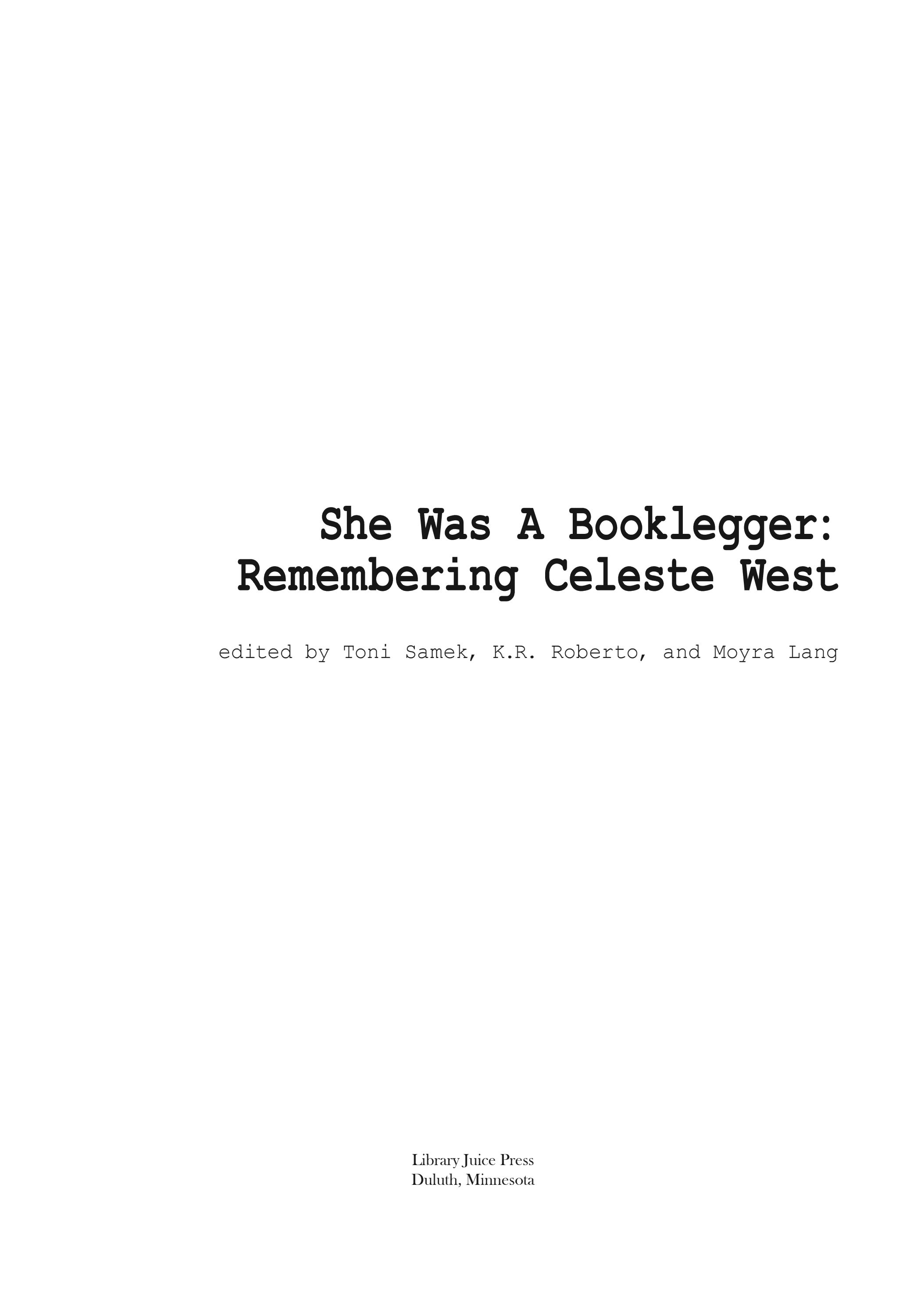 Cover of She was a Booklegger