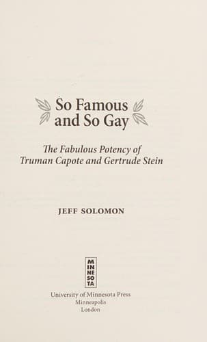 Cover of So famous and so gay