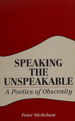 Cover of Speaking the unspeakable