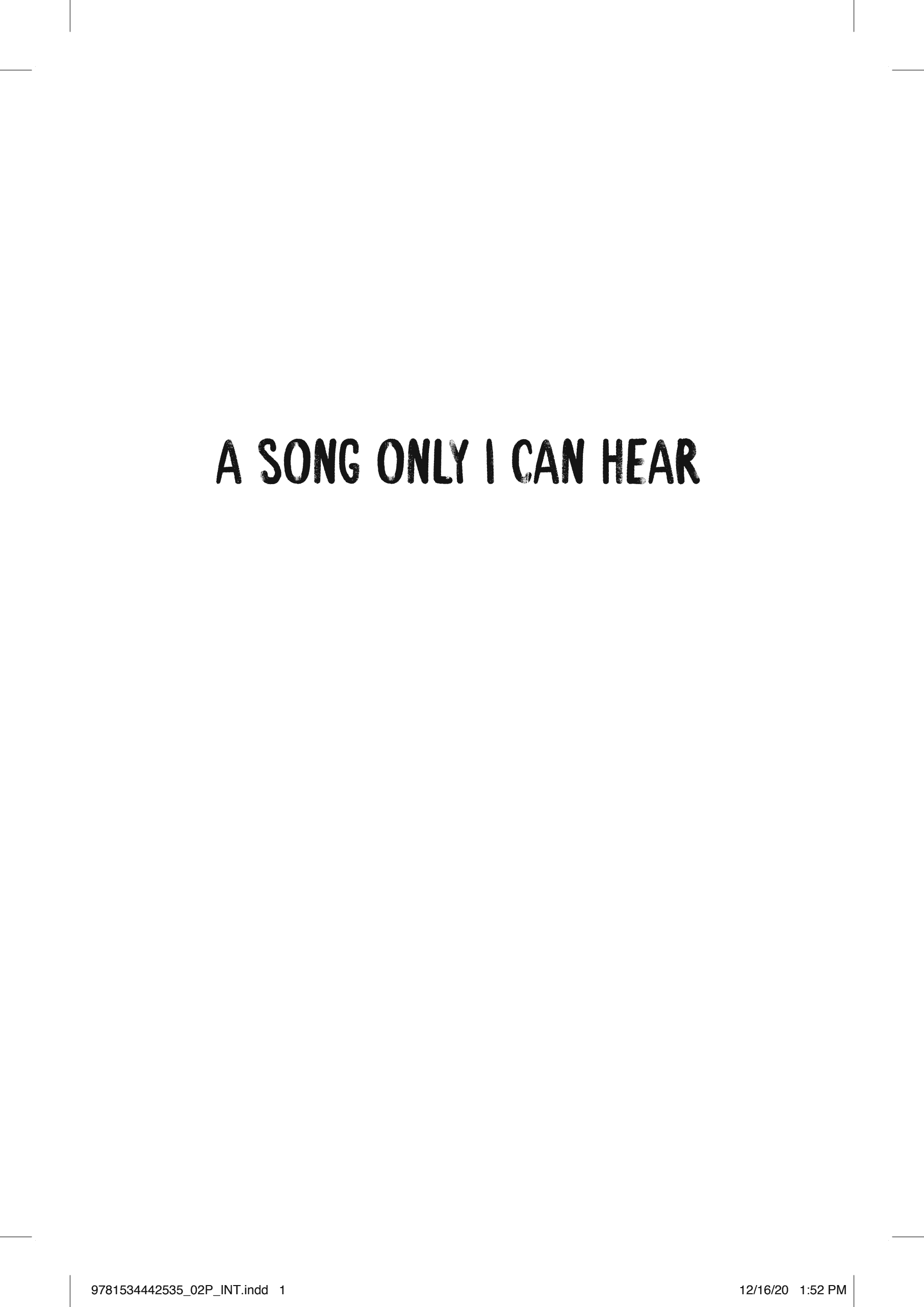 Cover of A Song Only I Can Hear