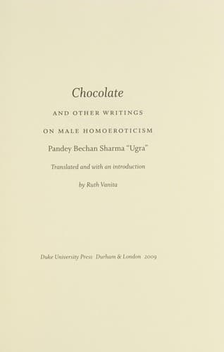Cover of Chocolate and other writings on male homoeroticism