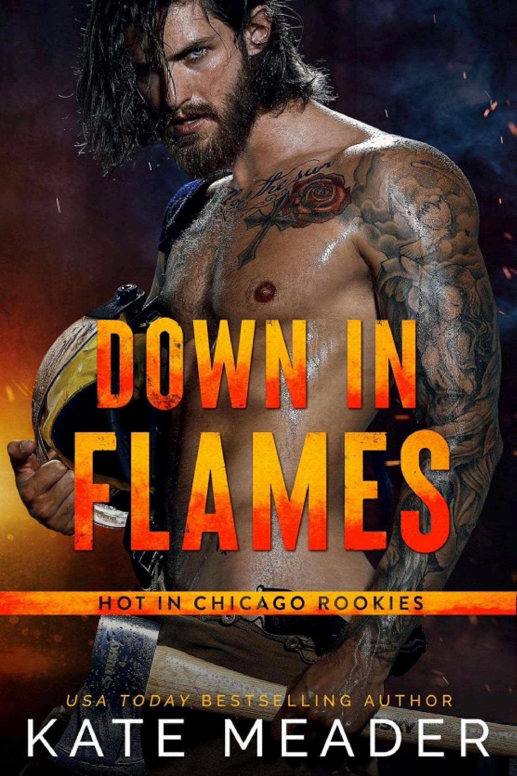 Cover of Down in Flames: An MM Firefighter-Hockey Romance