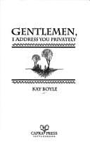 Cover of Gentlemen, I address you privately
