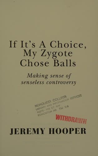 Cover of If it's a choice, my zygote chose balls