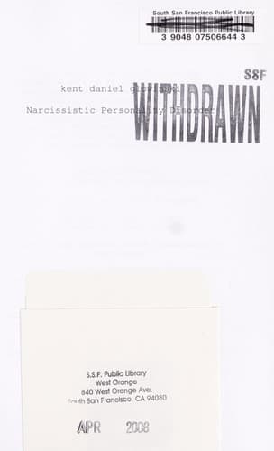 Cover of Narcissistic personality disorder
