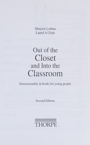Cover of Out of the closet and into the classroom