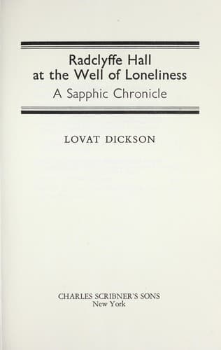 Cover of Radclyffe Hall at The well of loneliness