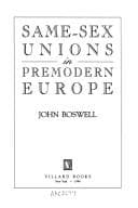 Cover of Same-Sex Unions in Premodern Europe