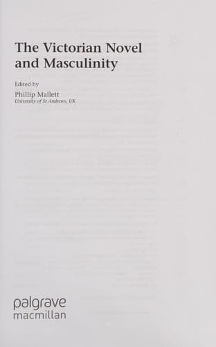 Cover of The Victorian novel and masculinity